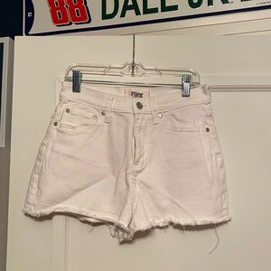 PINK/Victoria’s Secret white Jean shorts, size 2